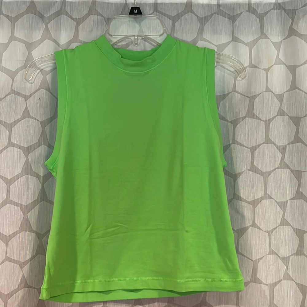 Skims Mock Neck Tank Top XL Neon Green